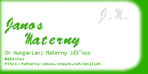 janos materny business card